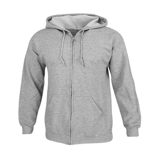 Dressa Basic cipzáros pamut kapucnis pulóver- melírszürke (S-5XL)