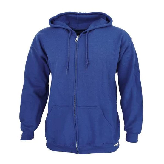 Dressa Basic cipzáros pamut kapucnis pulóver- királykék (S-5XL)