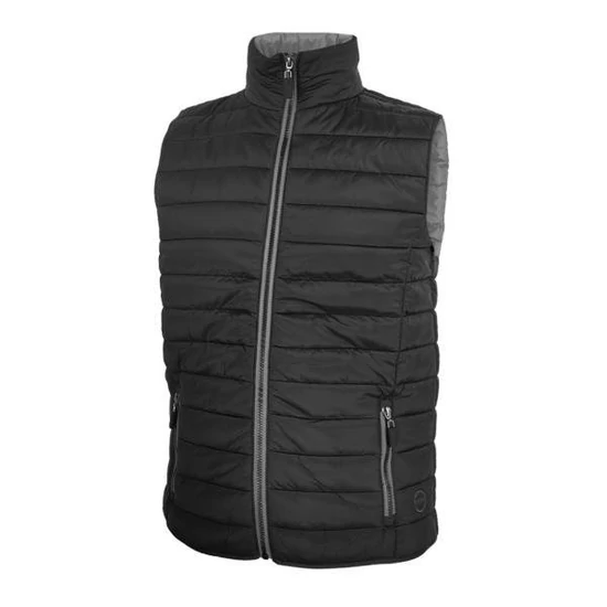 Dressa Sport könnyű steppelt cipzáros férfi mellény - fekete (S-3XL)