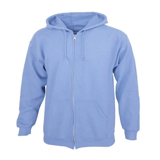 Dressa Vintage cipzáros pamut kapucnis pulóver - égszínkék (S-XXL)