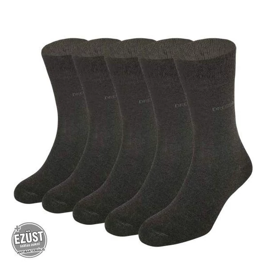 Dressa ezüstszálas gumi nélküli zokni -sötétszürke- 5 pár