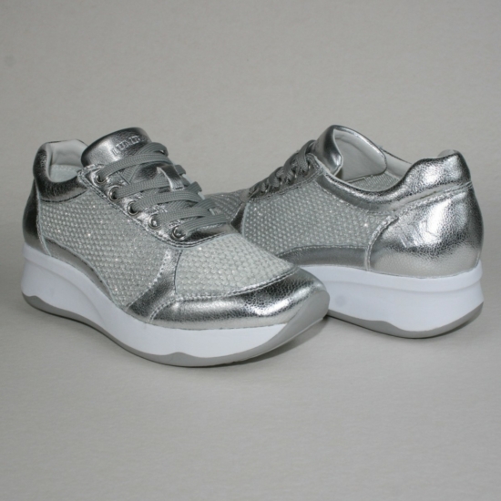LUMBERJACK DOMINO női bőr platform sneaker sportcipő- ezüst (38)   