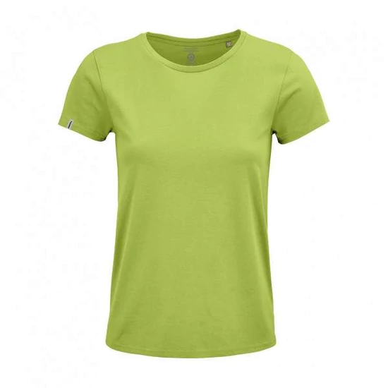 Dressa Basic női környakú rövid ujjú biopamut póló- almazöld (S-XXL)