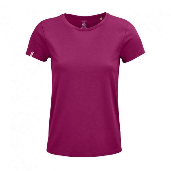 Dressa Basic női környakú rövid ujjú biopamut póló- fukszia (S-XXL)