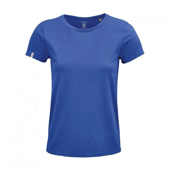 Dressa Basic női környakú rövid ujjú biopamut póló- királykék (S-3XL)