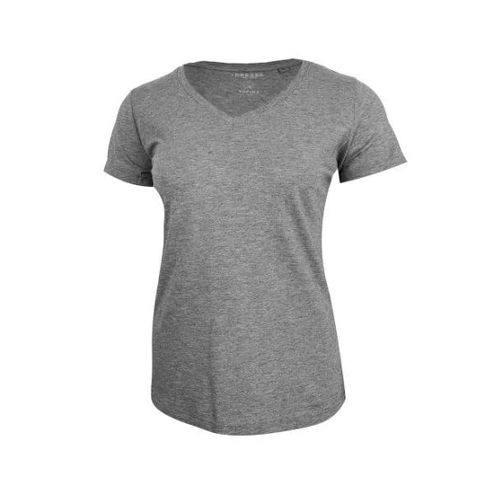 Dressa Supima női V nyakú pamut póló - melírszürke (XS-XXL)