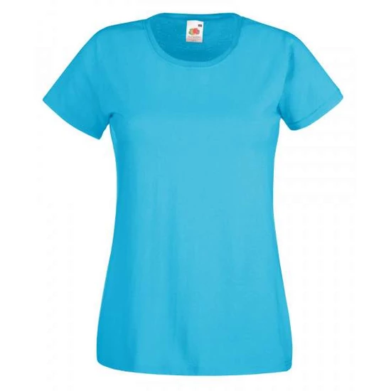 Fruit of the Loom 61372 Valueweight T női rövid ujjú póló- azúr kék (XS-XXL)