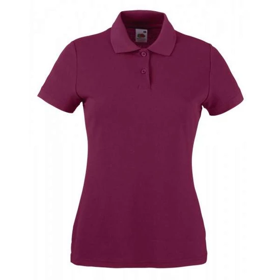 Fruit of the Loom 63212 Lady-Fit női galléros rövid ujjú póló- burgundy (S-XXL)