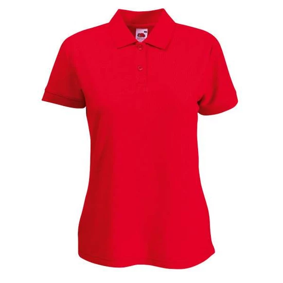 Fruit of the Loom 63212 Lady-Fit női galléros rövid ujjú póló- piros (S-XXL)