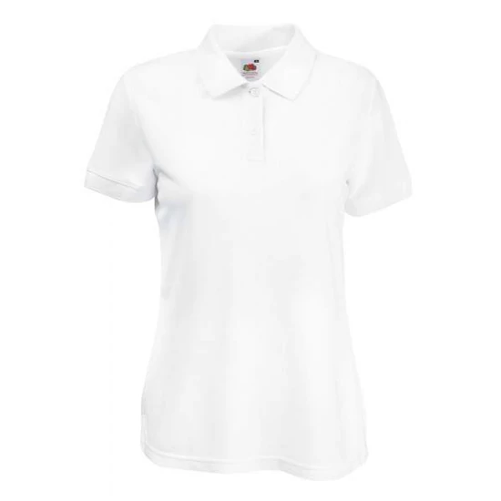 Fruit of the Loom 63212 Lady-Fit női galléros rövid ujjú póló- fehér (S-XXL)