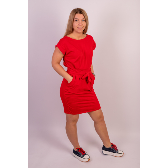 SWEET női pamut ruha –piros (S-L)
