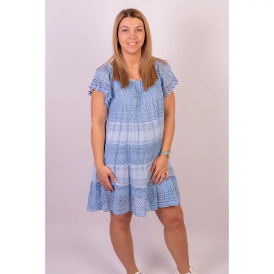 LACE női csipkeruha-babakék (S-L)