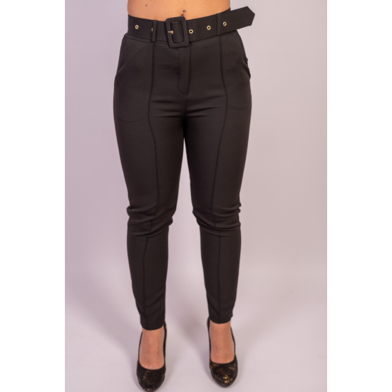 NINA női magasított derekú nadrág- fekete (S-XL)