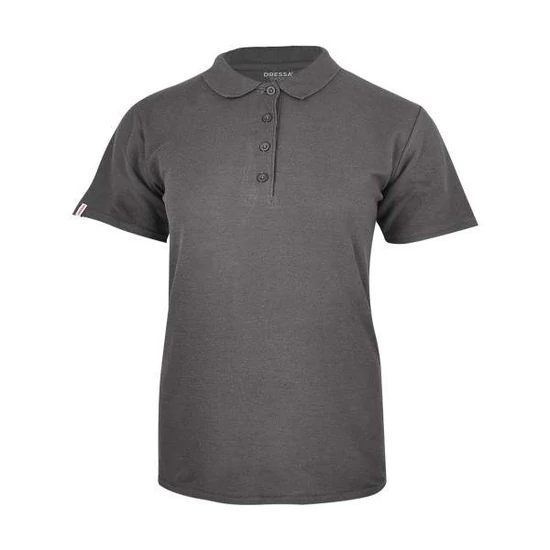 Dressa Basic női rövid ujjú pamut galléros piké póló-sötétszürke (S-XXL)