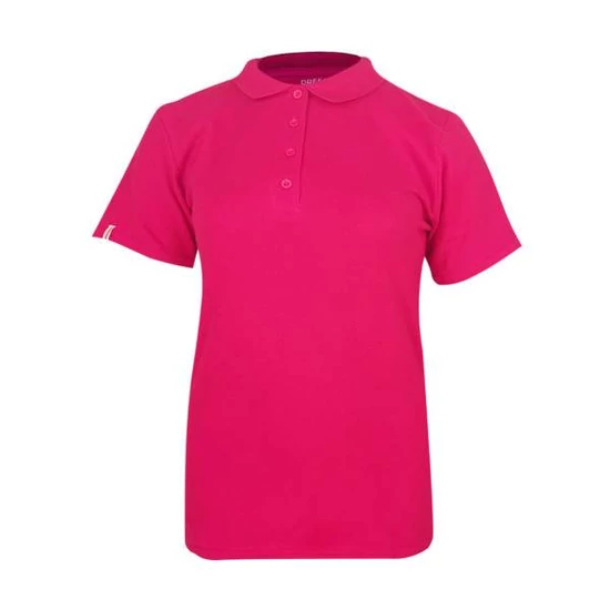 Dressa Basic női rövid ujjú pamut galléros piké póló-fukszia (S-XXL)