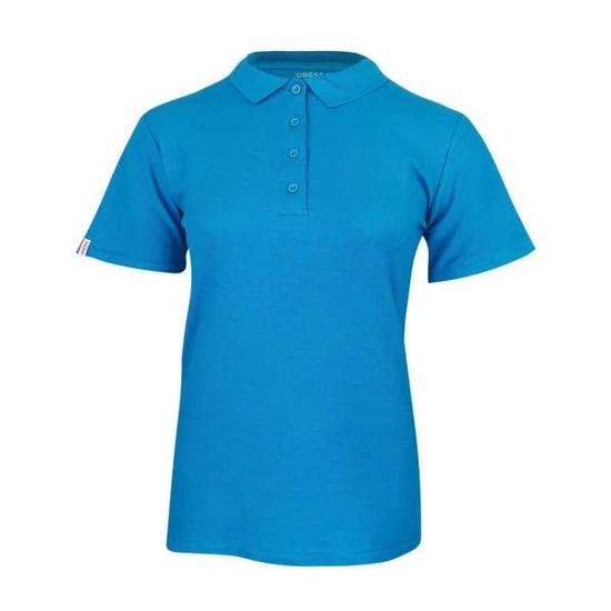 Dressa Basic női rövid ujjú pamut galléros piké póló-zafír kék (S-XXL)