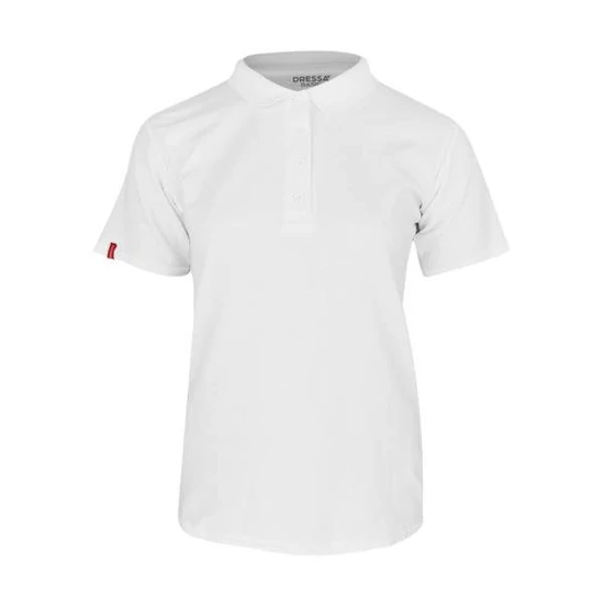 Dressa Basic női rövid ujjú pamut galléros piké póló-fehér (S-XXL)