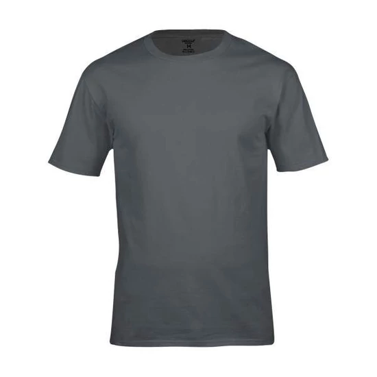 Dressa Work környakú rövid ujjú pamut póló - szürke (S-XXL)