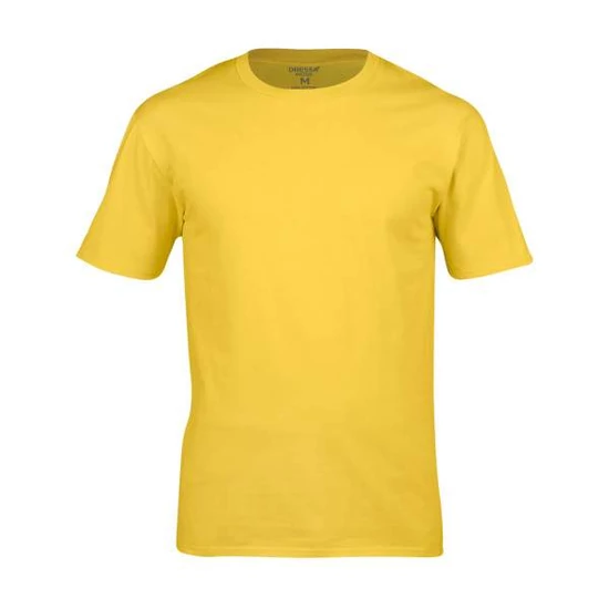 Dressa Work környakú rövid ujjú pamut póló - sárga (S-XXL)