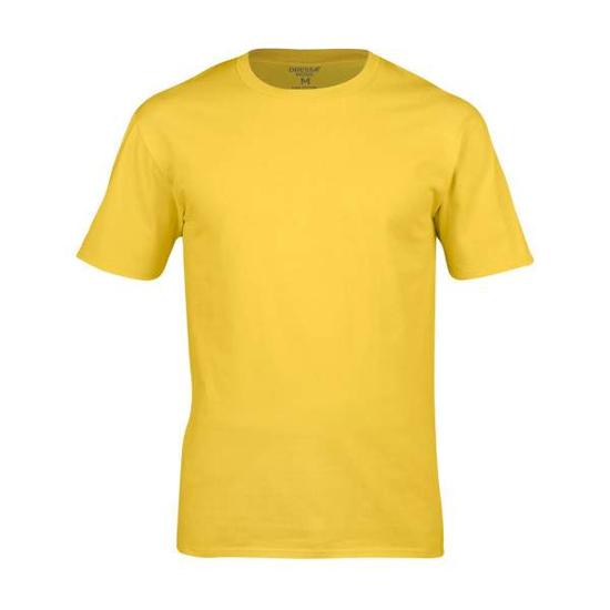 Dressa Work környakú rövid ujjú pamut póló - sárga (S-XXL)