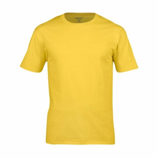 Dressa Work környakú rövid ujjú pamut póló - sárga (S-XXL)