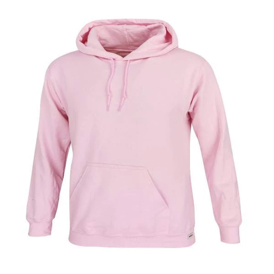 Dressa Basic kenguruzsebes pamut kapucnis pulóver- halvány rózsaszín (S-XXL)