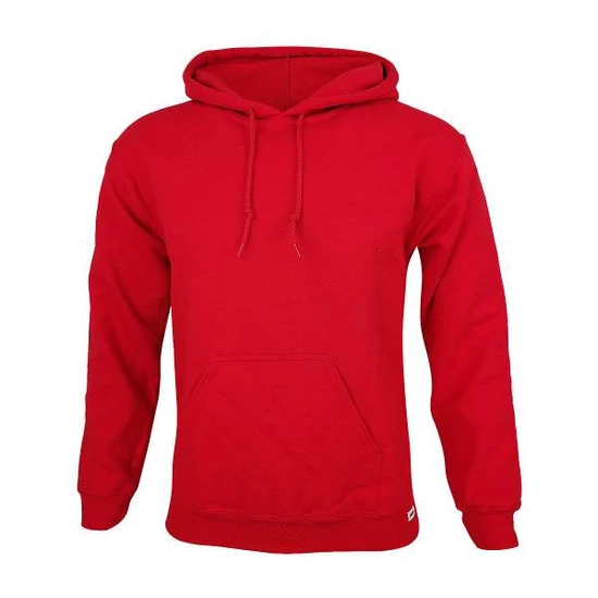 Dressa Basic kenguruzsebes pamut kapucnis pulóver- piros (S-XXL)