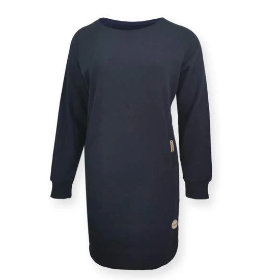 Dressa Casual biopamut női hosszú pulóver - sötétkék (XS-XL)