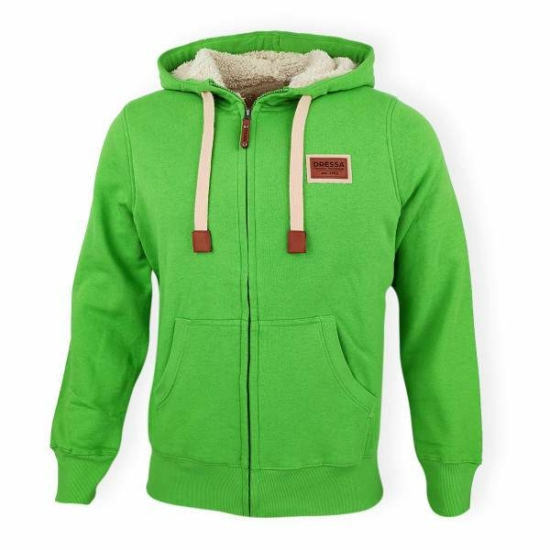 Dressa Home cipzáros kapucnis sherpa bundás bélelt pulóver - zöld (S-XXL)