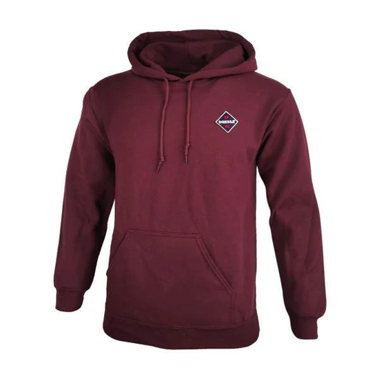 Dressa Vintage kenguruzsebes pamut kapucnis pulóver - bordó (S-XXL)