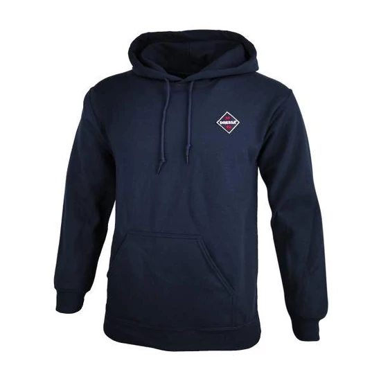 Dressa Vintage kenguruzsebes pamut kapucnis pulóver - sötétkék (S-XXL)