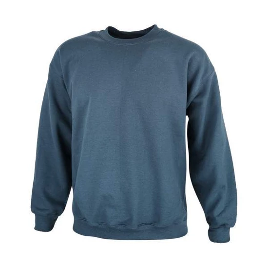 Dressa Vintage környakú pamut pulóver-indigó kék (S-XXL)