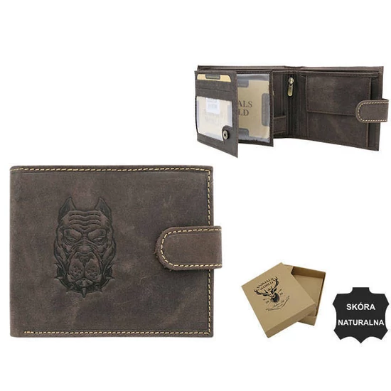 FÉRFI BŐR PÉNZTÁRCA N992L-CHM-DOG-1 BROWN