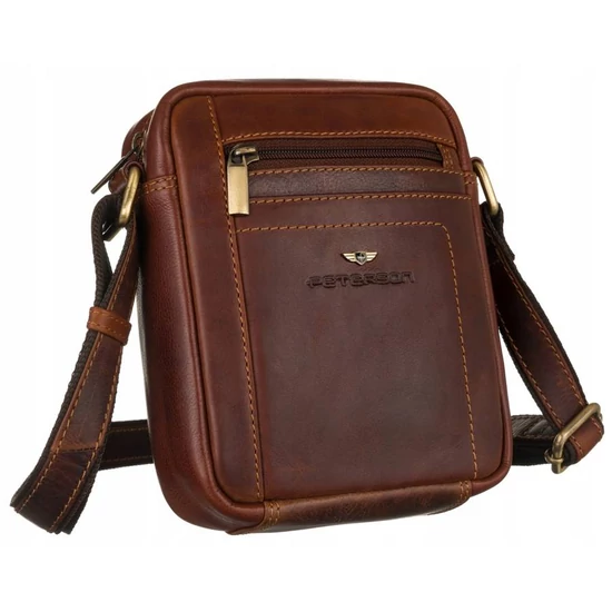 PETERSON FÉRFI BŐR OLDALTÁSKA PTN TB-8020-COM-48 COGNAC