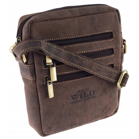 FÉRFI BŐR OLDALTÁSKA 250-MH-6388 BROWN