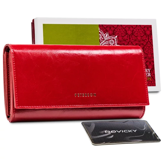 PETERSON NŐI BŐR PÉNZTÁRCA PTN PL-403-1551 Red