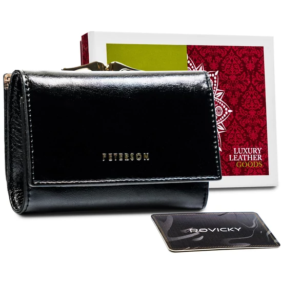 PETERSON NŐI BŐR PÉNZTÁRCA PTN PL-412-1629 Black