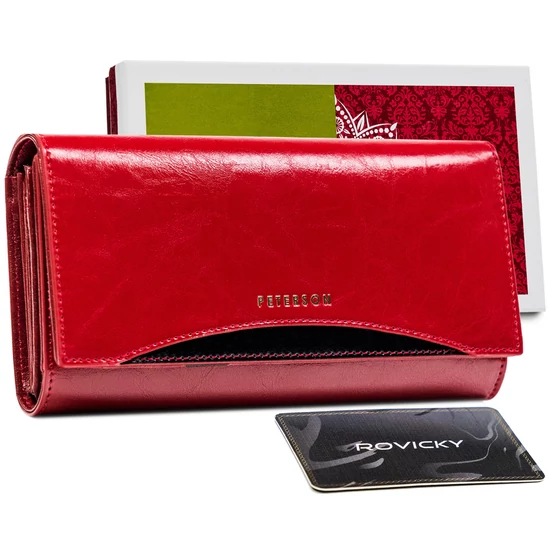 PETERSON NŐI BŐR PÉNZTÁRCA PTN PL-490-1797 RED/BLACK