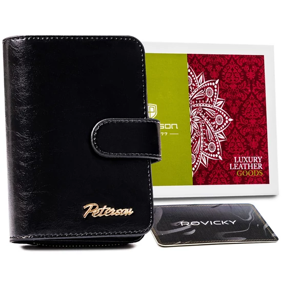 PETERSON NŐI BŐR PÉNZTÁRCA  PTN PL-602-0721 BLACK