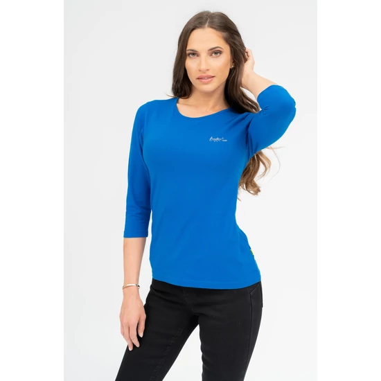 Budmil női 3/4-es ujjú vékony póló - kék (S-XXL)
