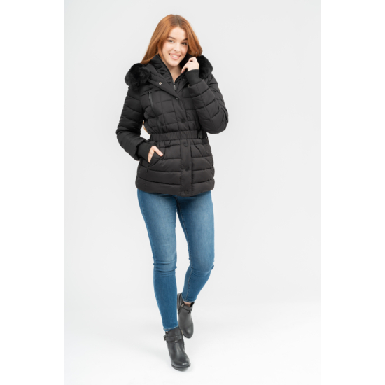 Budmil női kapucnis vastag téli kabát - fekete (XS-XXL)
