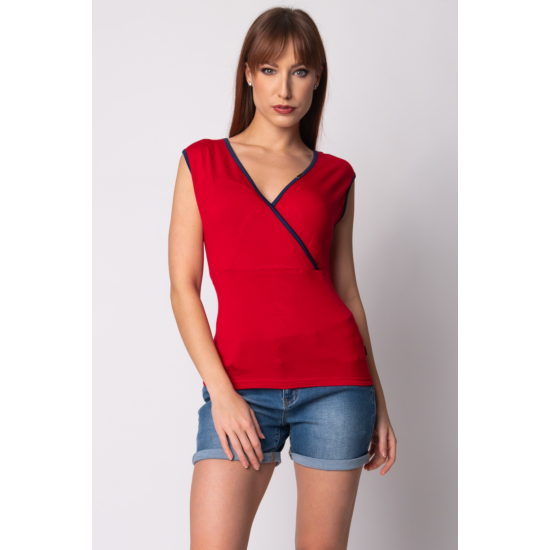 Budmil női újjatlan póló - piros (XS-2XL)