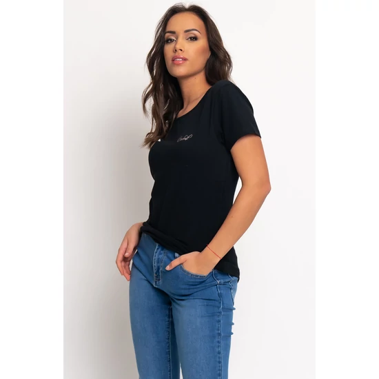 Budmil női kereknyakú póló - fekete (XS-3XL)