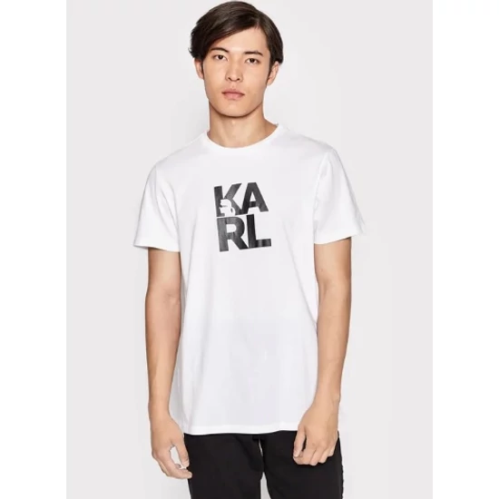 KARL LAGERFELD KL22MTS01 férfi kereknyakú póló- fehér (M-XL)  