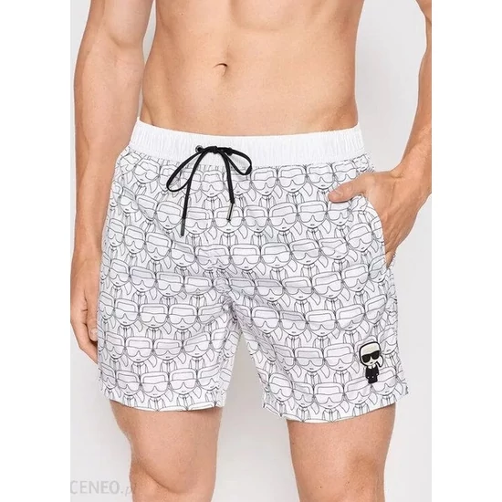 KARL LAGERFELD KL22MBM10 férfi fürdőnadrág- fehér (S-XL)  