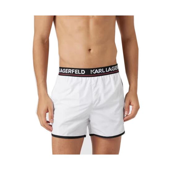 KARL LAGERFELD KL22MBS07 férfi fürdőnadrág- fehér (XL)  