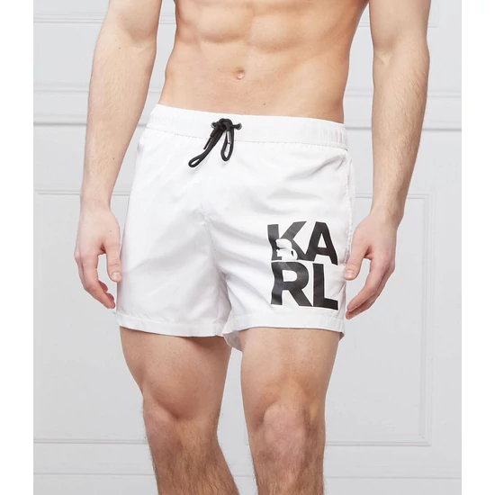 KARL LAGERFELD KL22MBS08 férfi fürdőnadrág- fehér (S-XL)  