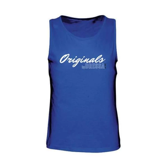 Dressa Originals feliratos férfi pamut trikó - királykék (S-XXL)
