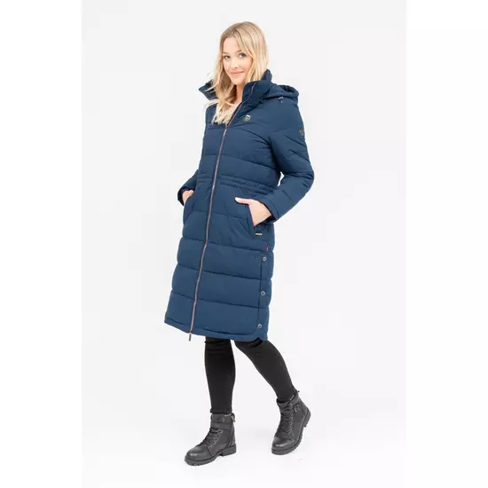 Budmil női hosszú téli kabát - sötétkék (XS-XXL)
