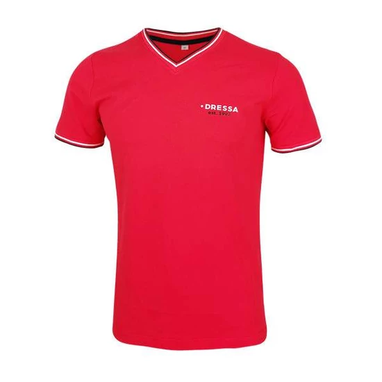 Dressa Collection V nyakú férfi piké póló - piros (S-3XL)